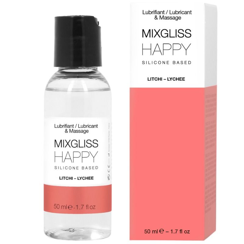 MIXGLISS - HAPPY LITCHI SILICONE LUBRICANT 50 ML - My naughty haven #