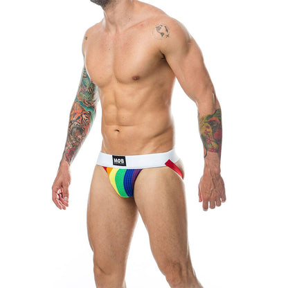 MOB - CLASSIC JOCK STRIPE RAINBOW SIZE L - My naughty haven #