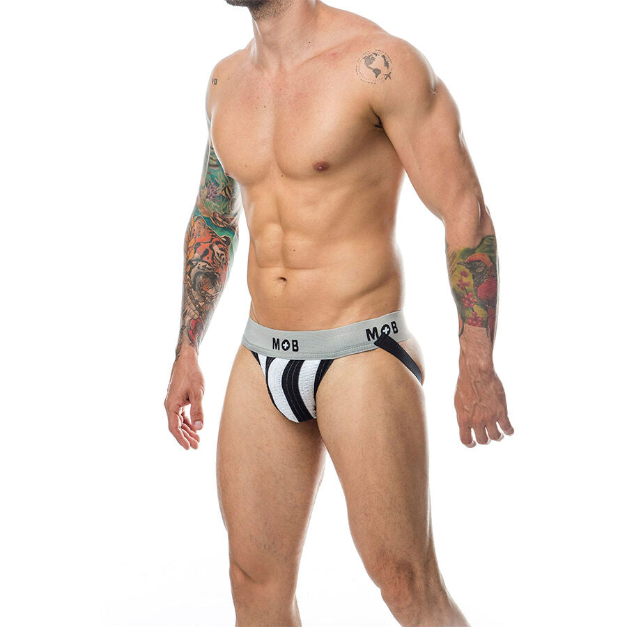 MOB - CLASSIC STRIPE WHITE JOCK SIZE L - My naughty haven #