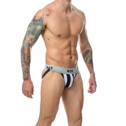 MOB - CLASSIC STRIPE WHITE JOCK SIZE L - My naughty haven #