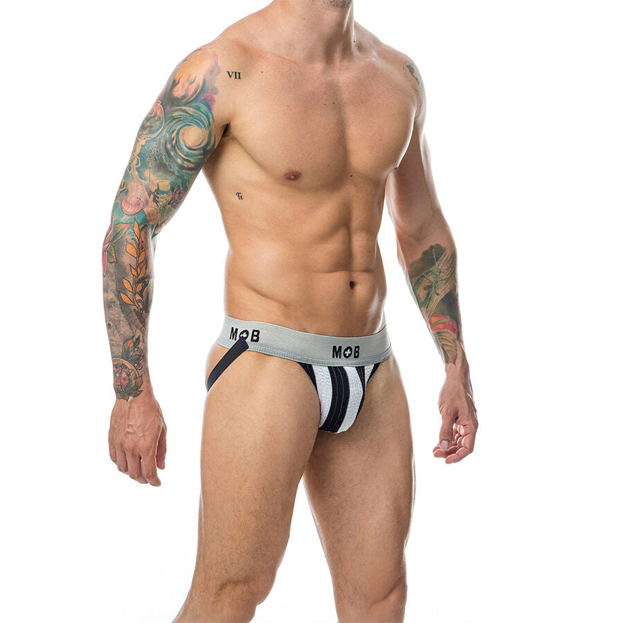 MOB - CLASSIC STRIPE WHITE JOCK SIZE L - My naughty haven #