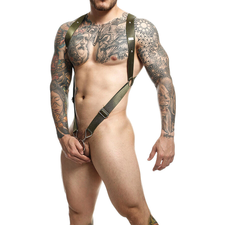 MOB - DNGEON CROSS BACK HARNESS GREEN ONE SIZE - My naughty haven #