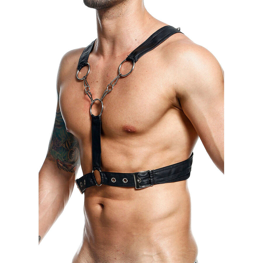 MOB - DNGEON CROSSED BLACK CHAIN HARNESS ONE SIZE - My naughty haven #