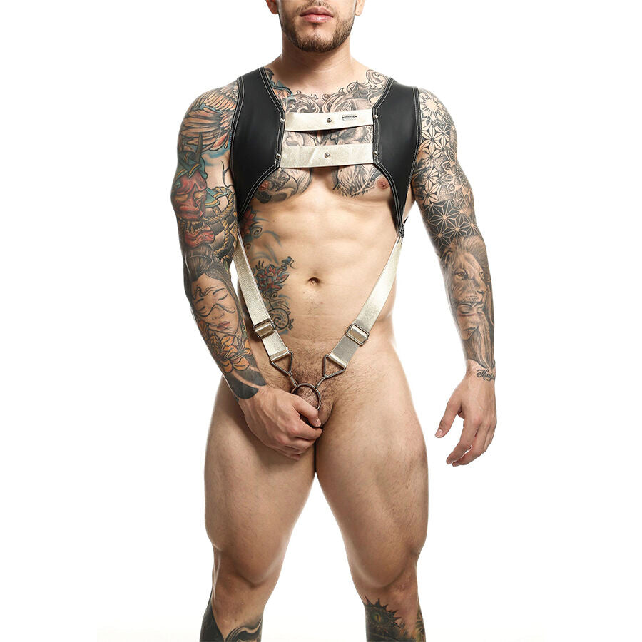 MOB - DNGEON HARNESS WITH GOLDEN PENIS RING ONE SIZE - My naughty haven #