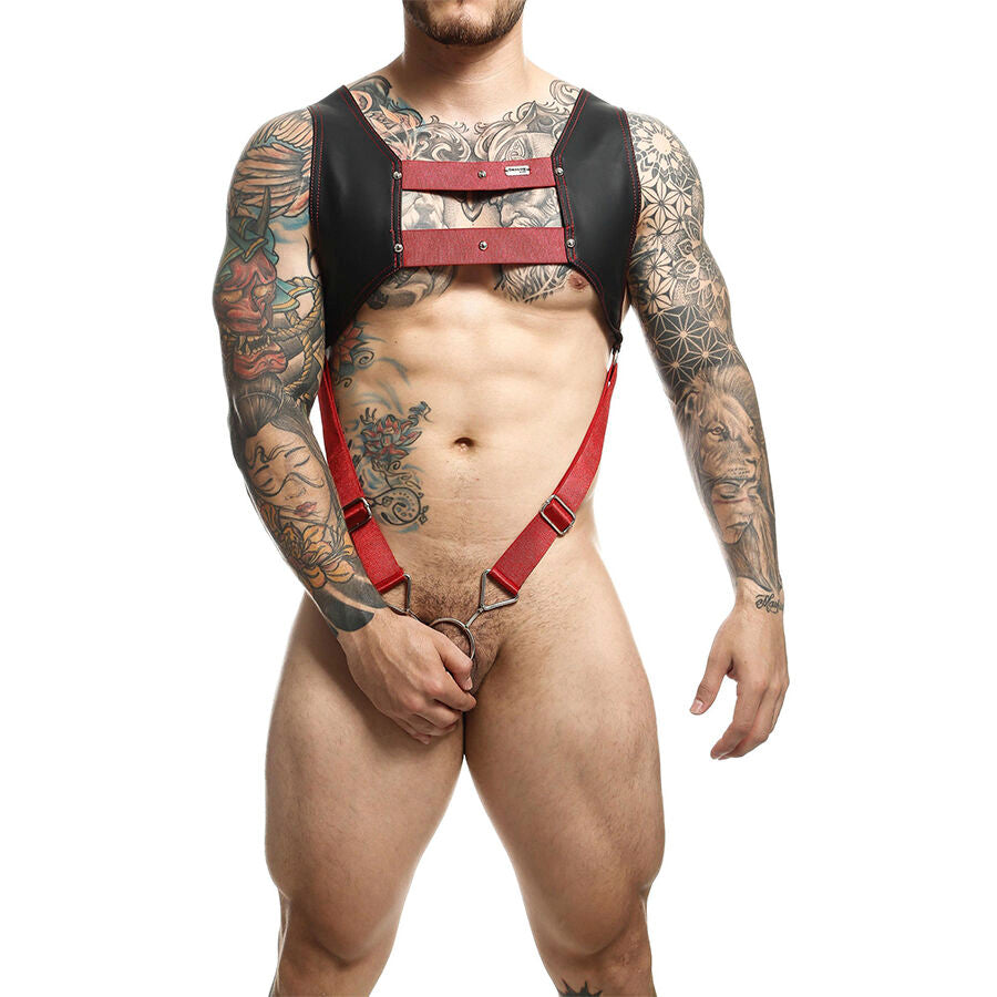 MOB - DNGEON HARNESS WITH RED PENIS RING ONE SIZE - My naughty haven #
