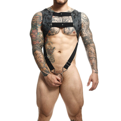 MOB - DNGEON HARNESS WITH SILVER PENIS RING ONE SIZE - My naughty haven #