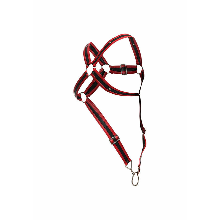 MOB - DNGEON RED CROSSED PENIS HARNESS ONE SIZE - My naughty haven #