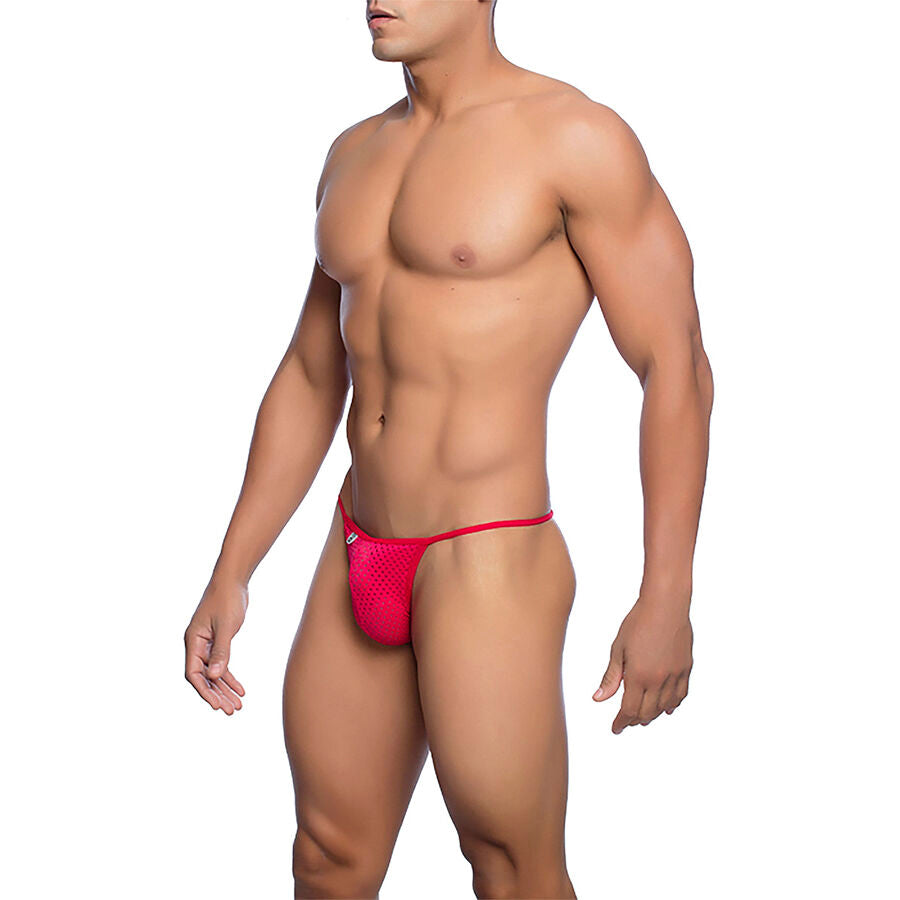 MOB - RED MICROFIBER V-STRING SIZE L/XL - My naughty haven #