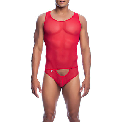 MOB - RED TRANSPARENT BODYSHEER SIZE L/XL - My naughty haven #