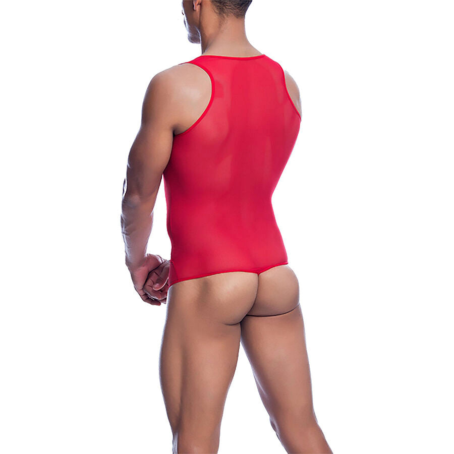 MOB - RED TRANSPARENT BODYSHEER SIZE L/XL - My naughty haven #