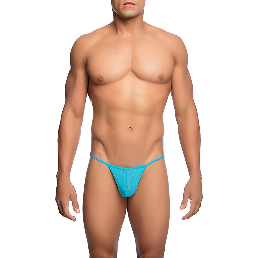 MOB - TRANSPARENT T-SHAPED THONG AQUA SIZE L/XL - My naughty haven #