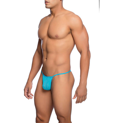 MOB - TRANSPARENT T-SHAPED THONG AQUA SIZE L/XL - My naughty haven #