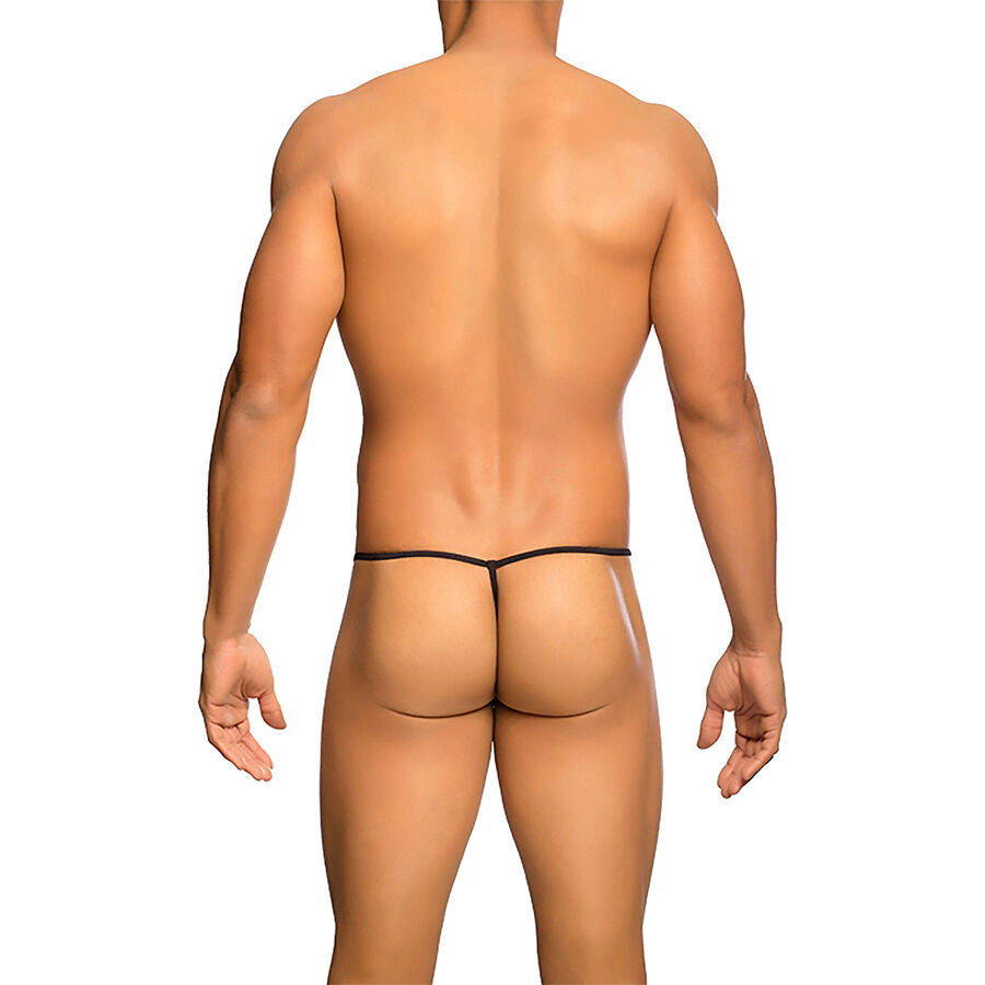 MOB - TRANSPARENT T-SHAPED THONG BLACK SIZE L/XL - My naughty haven #