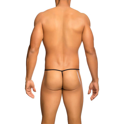 MOB - TRANSPARENT T-SHAPED THONG BLACK SIZE L/XL - My naughty haven #