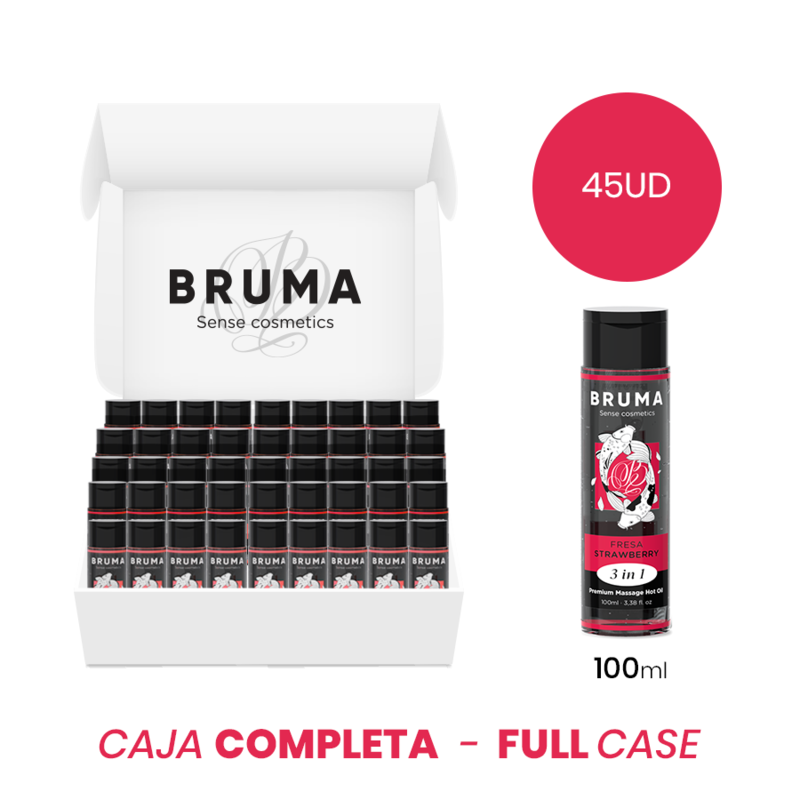 MOQ 45 - BRUMA PREMIUM MASSAGE HOT OIL STRAWBERRY 3 IN 1 - 100 ML - My naughty haven #