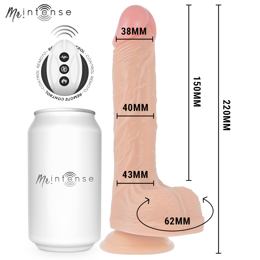 MR INTENSE - BROSNAN REALISTIC MULTIFUNCTIONAL WITH VIBRATION, UP AND DOWN REMOTE CONTROL, 22 CM - OR - 4 CM - My naughty haven #