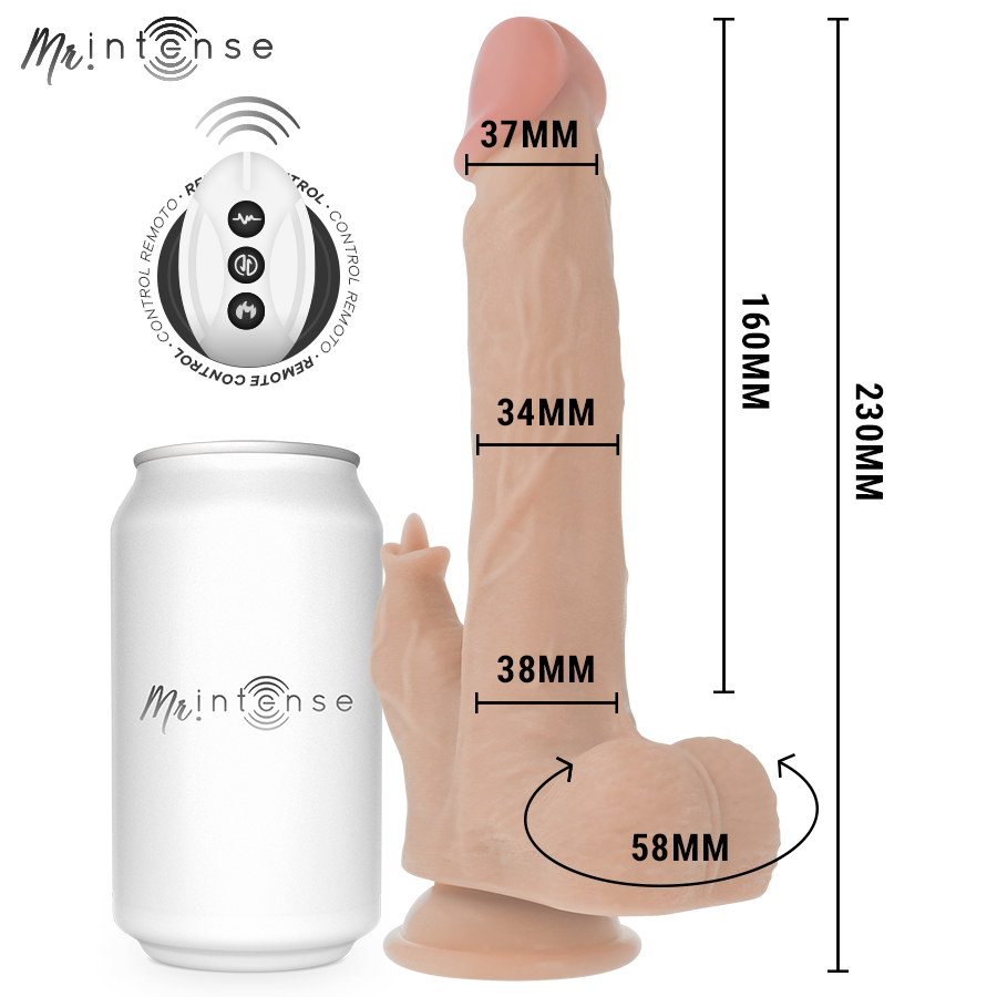 MR INTENSE - REALISTIC MULTIFUNCTION REDFORD WITH VIBRATION AND UP AND DOWN REMOTE CONTROL 23 CM -O- 3.5 CM - My naughty haven #