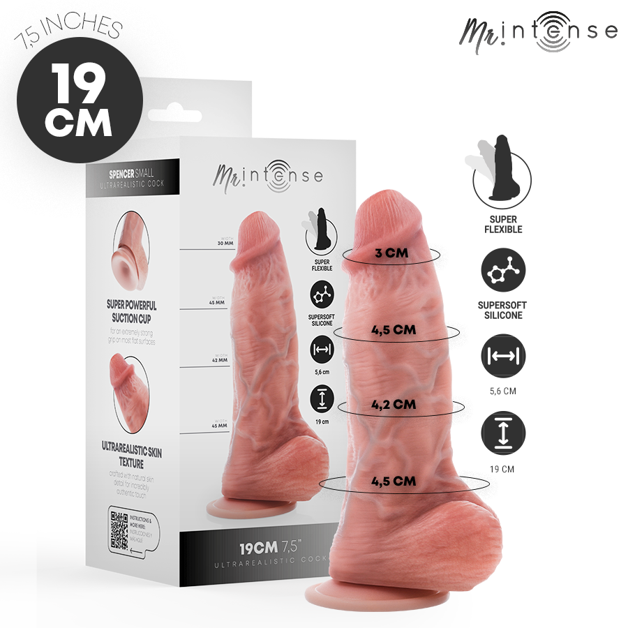 MR INTENSE - SMALL SPENCER SILICONE DILDO 19 CM -Ø- 4.5 CM - My naughty haven #