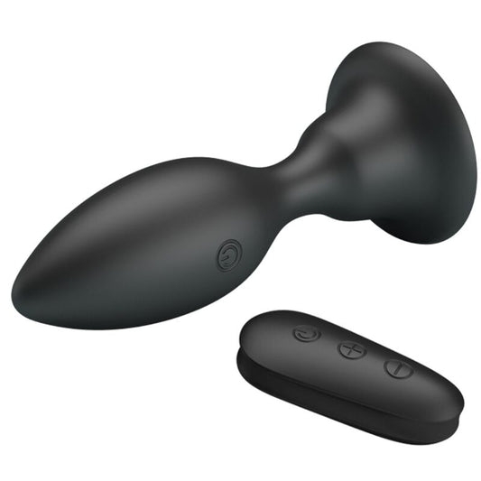 MR PLAY - ANAL PLUG WITH VIBRATION BLACK REMOTE CONTROL - My naughty haven #