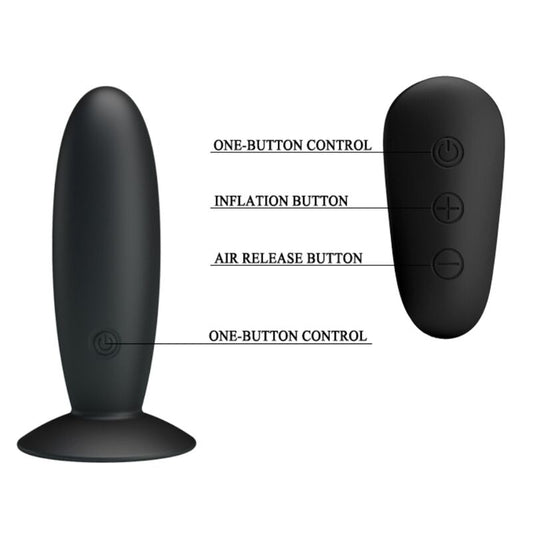 MR PLAY - ANAL PLUG WITH VIBRATION BLACK REMOTE CONTROL - My naughty haven #