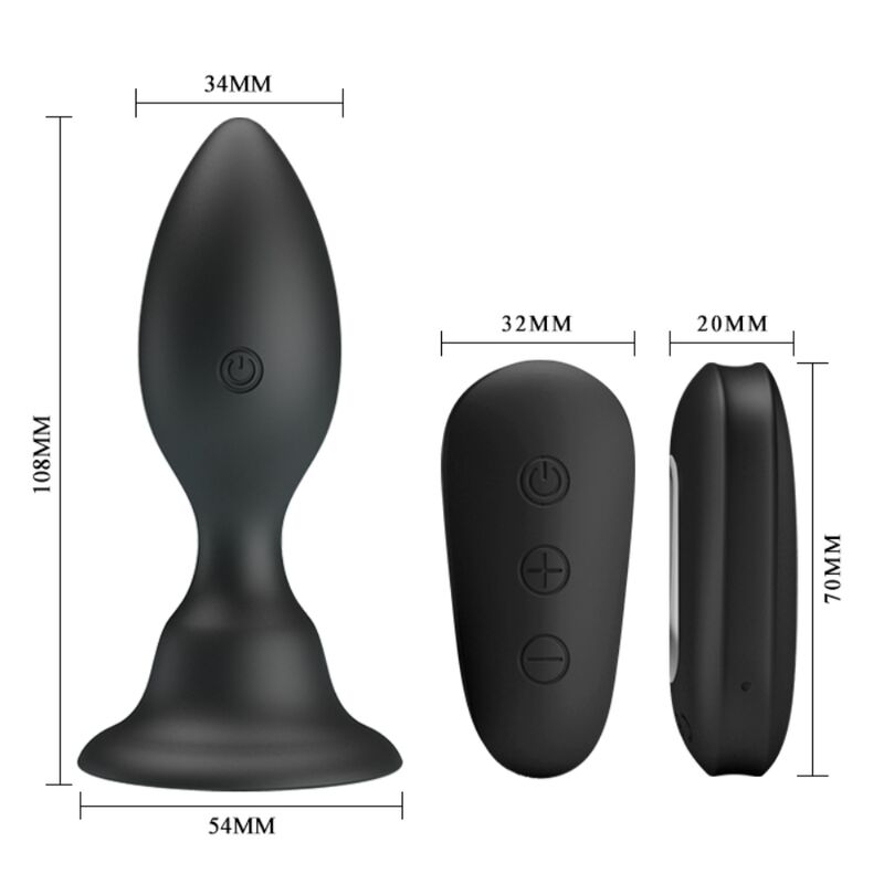 MR PLAY - ANAL PLUG WITH VIBRATION BLACK REMOTE CONTROL - My naughty haven #