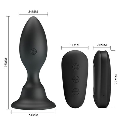 MR PLAY - ANAL PLUG WITH VIBRATION BLACK REMOTE CONTROL - My naughty haven #