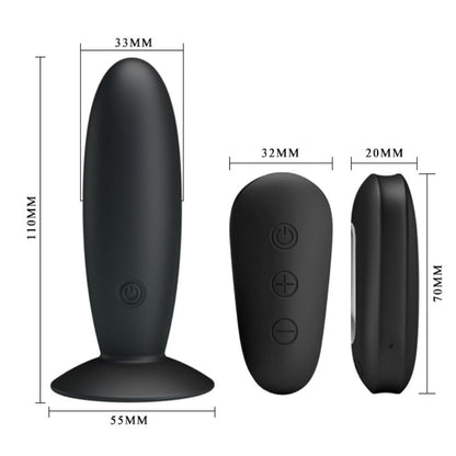 MR PLAY - ANAL PLUG WITH VIBRATION BLACK REMOTE CONTROL - My naughty haven #
