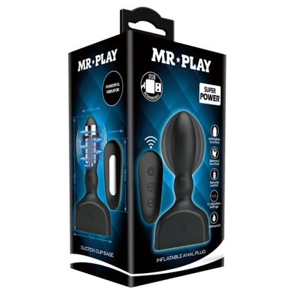MR PLAY - BLACK INFLATABLE ANAL PLUG REMOTE CONTROL - My naughty haven #