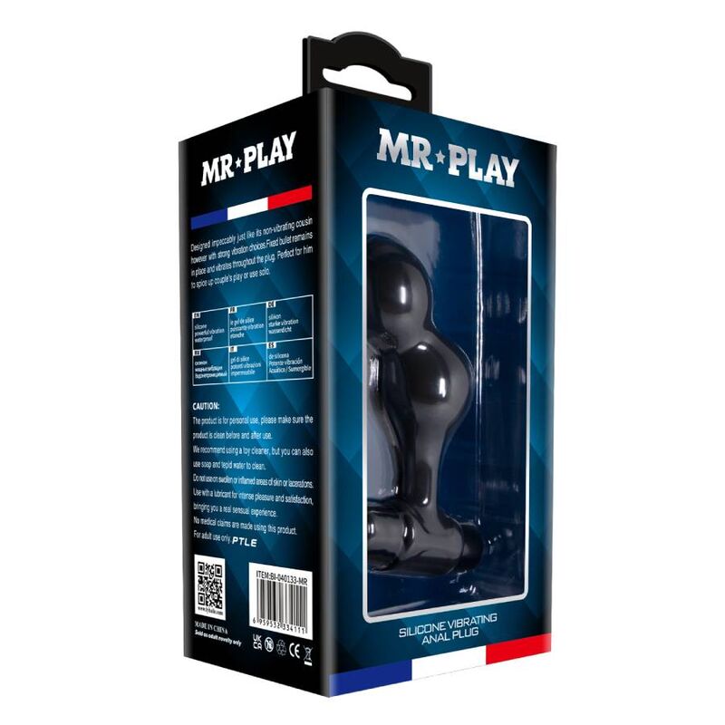 MR PLAY - BLACK SILICONE VIBRATOR ANAL PLUG - My naughty haven #