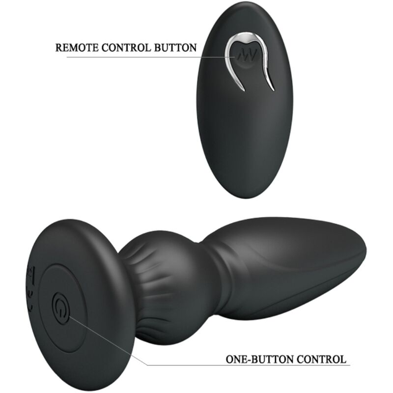 MR PLAY - POWERFUL VIBRATOR REMOTE CONTROL ANAL PLUG BLACK - My naughty haven #