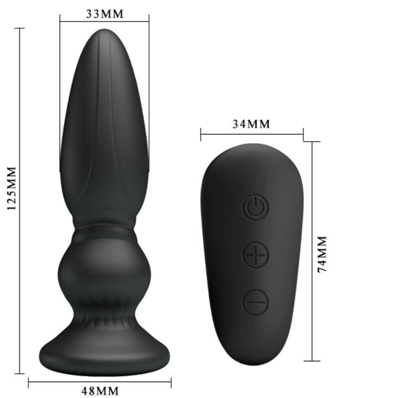 MR PLAY - POWERFUL VIBRATOR REMOTE CONTROL ANAL PLUG BLACK - My naughty haven #