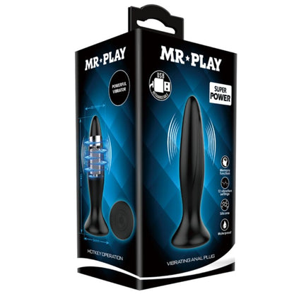MR PLAY - RECHARGEABLE BLACK VIBRATOR ANAL PLUG - My naughty haven #