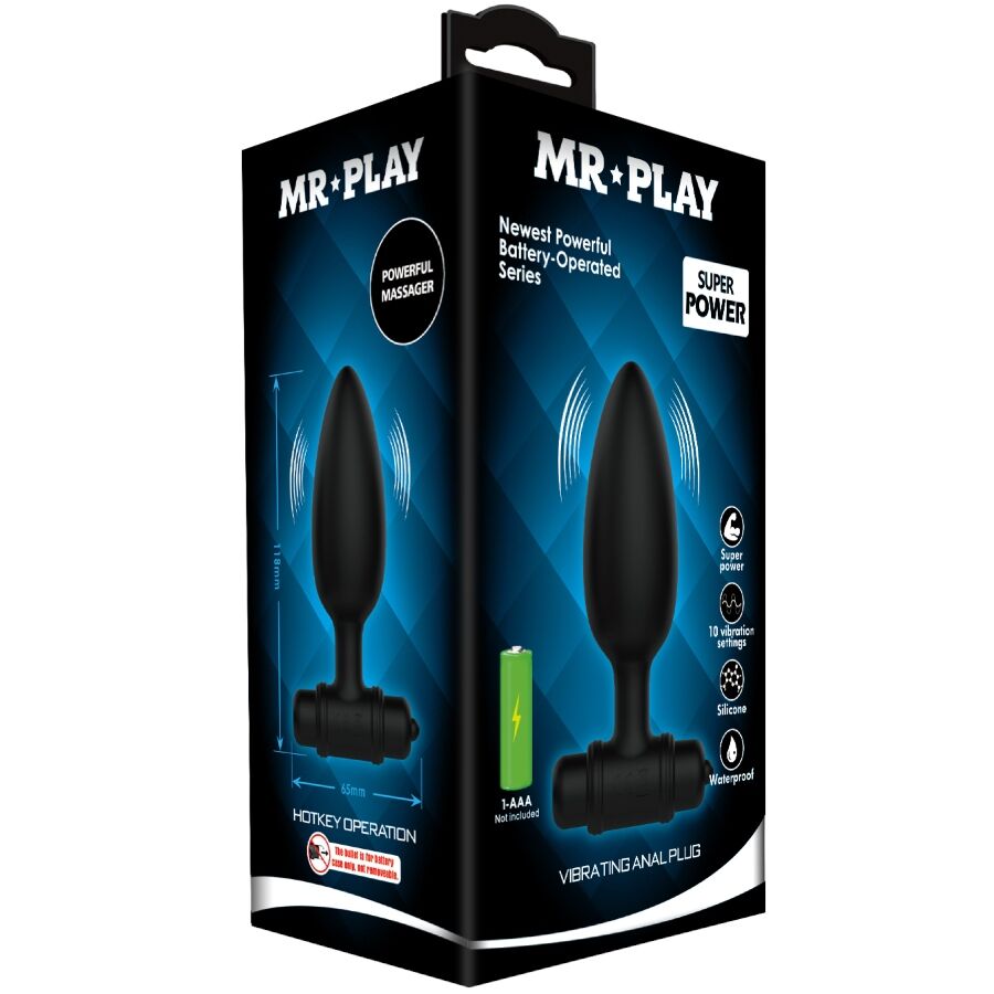 MR PLAY - SUPER POWER ANAL PLUG WITH VIBRATION - My naughty haven #