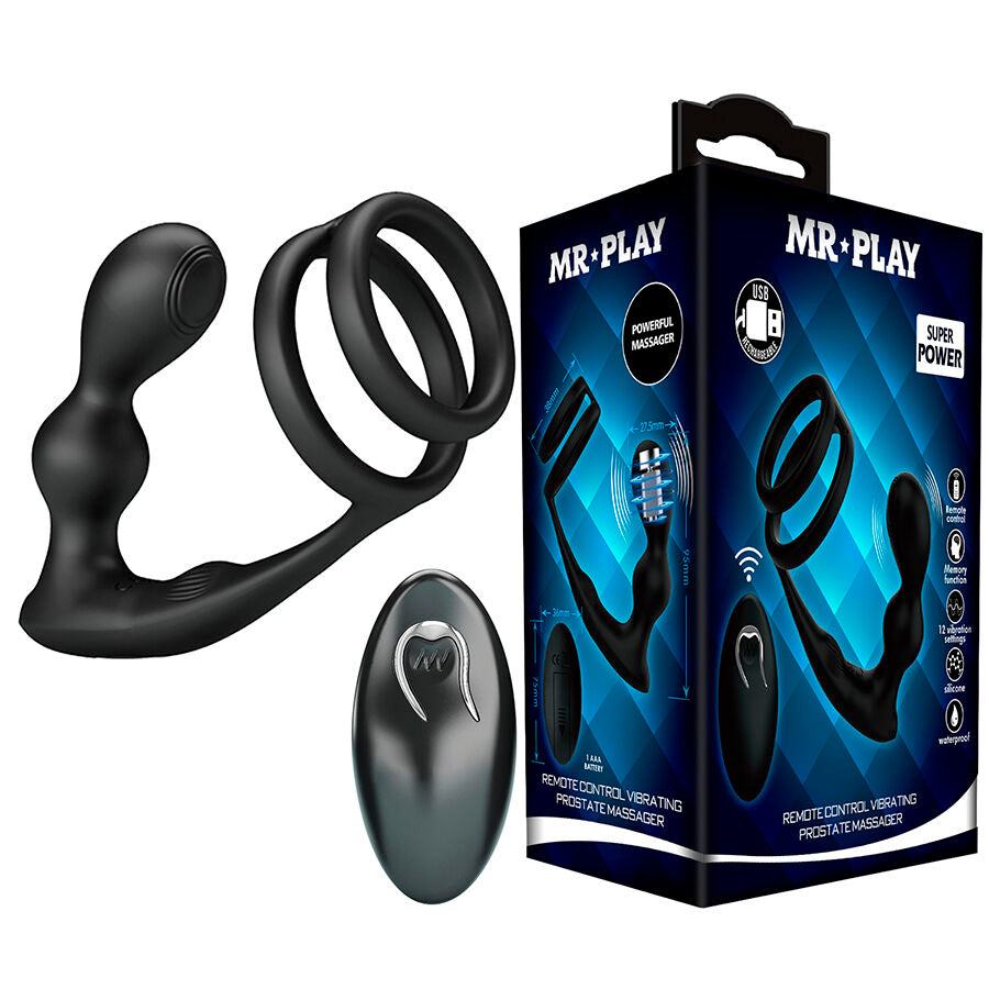 MR PLAY - VIBRATING ANAL PLUG WITH PENIS RING REMOTE CONTROL - My naughty haven #