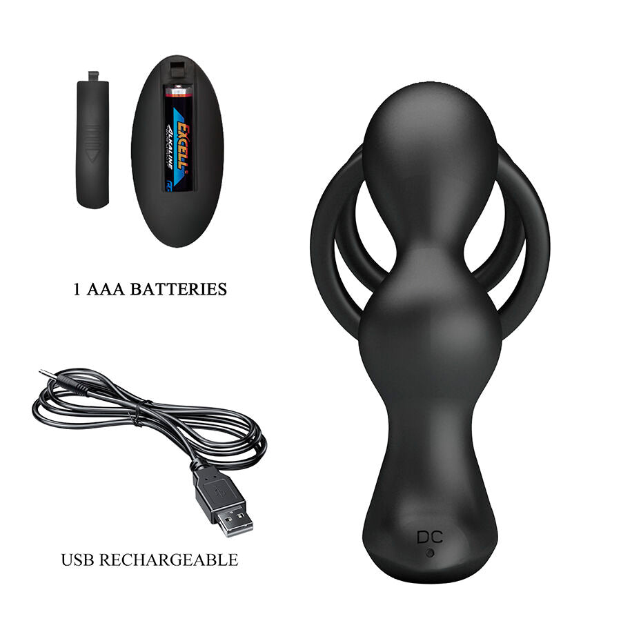 MR PLAY - VIBRATING ANAL PLUG WITH PENIS RING REMOTE CONTROL - My naughty haven #