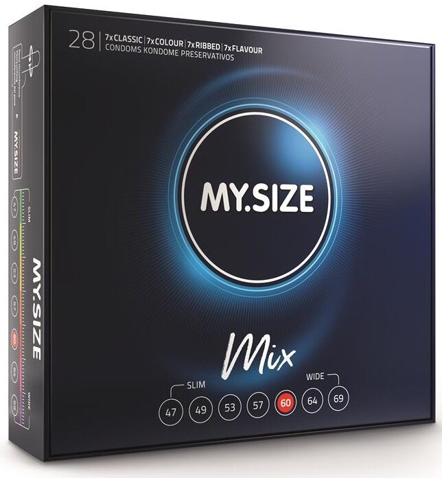 MY SIZE - MIX CONDOMS 60 MM 28 UNITS - My naughty haven #