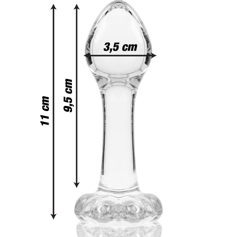 NEBULA SERIES BY IBIZA - MODEL 2 ANAL PLUG BOROSILICATE GLASS CLEAR 11 CM -O- 3.5 CM - My naughty haven #