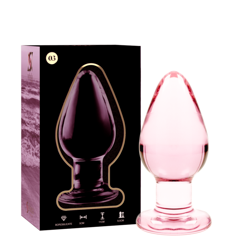 NEBULA SERIES BY IBIZA - MODEL 3 ANAL PLUG BOROSILICATE GLASS TRANSPARENT 11 CM -O- 5 CM - My naughty haven #