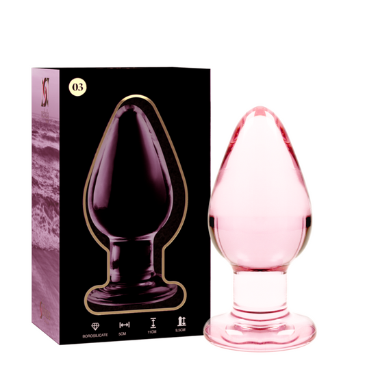NEBULA SERIES BY IBIZA - MODEL 3 ANAL PLUG BOROSILICATE GLASS TRANSPARENT 11 CM -O- 5 CM - My naughty haven #