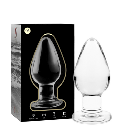 NEBULA SERIES BY IBIZA - MODEL 3 ANAL PLUG BOROSILICATE GLASS TRANSPARENT 11 CM -O- 5 CM - My naughty haven #