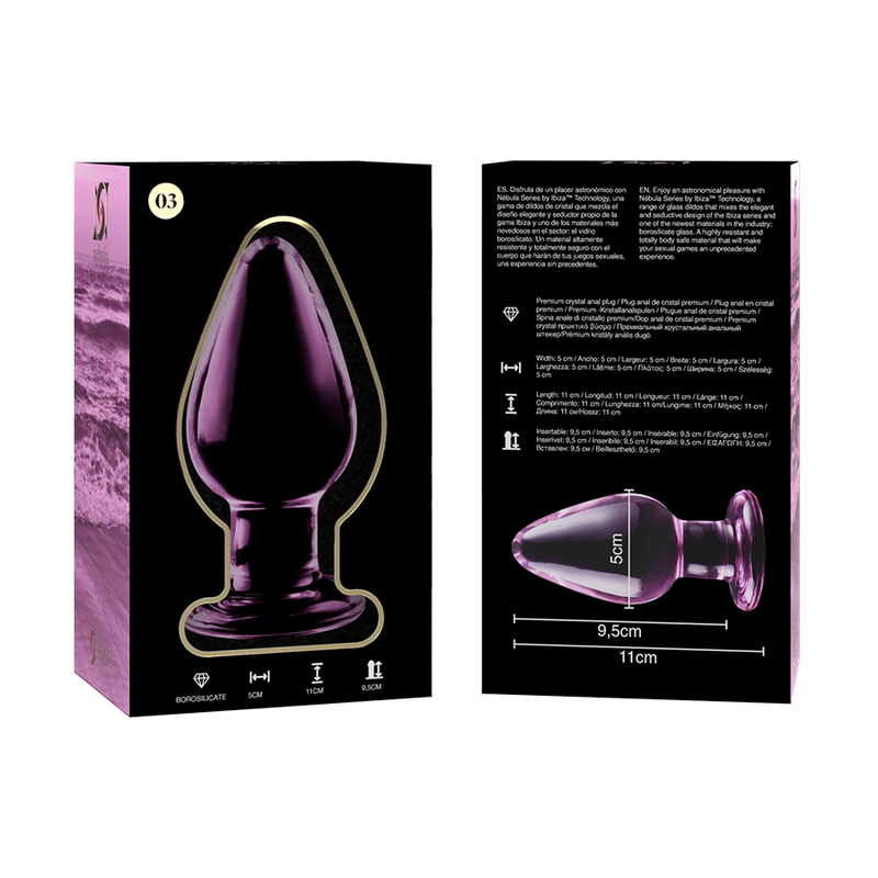 NEBULA SERIES BY IBIZA - MODEL 3 ANAL PLUG BOROSILICATE GLASS TRANSPARENT 11 CM -O- 5 CM - My naughty haven #