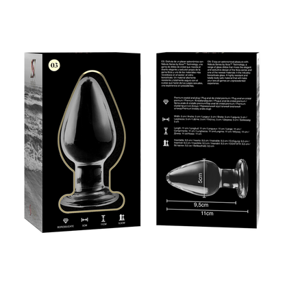 NEBULA SERIES BY IBIZA - MODEL 3 ANAL PLUG BOROSILICATE GLASS TRANSPARENT 11 CM -O- 5 CM - My naughty haven #
