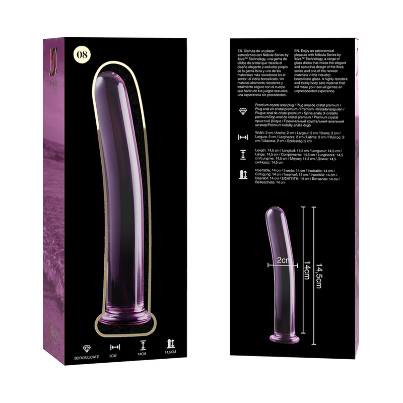 NEBULA SERIES BY IBIZA - MODEL 8 DILDO BOROSILICATE GLASS CLEAR 14.5 CM -O- 2 CM - My naughty haven #