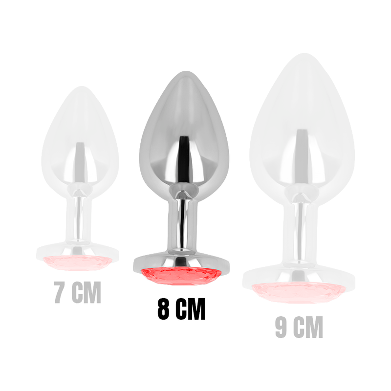 OHMAMA - ANAL PLUG WITH RED CRYSTAL 8 CM - My naughty haven #