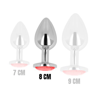 OHMAMA - ANAL PLUG WITH RED CRYSTAL 8 CM - My naughty haven #