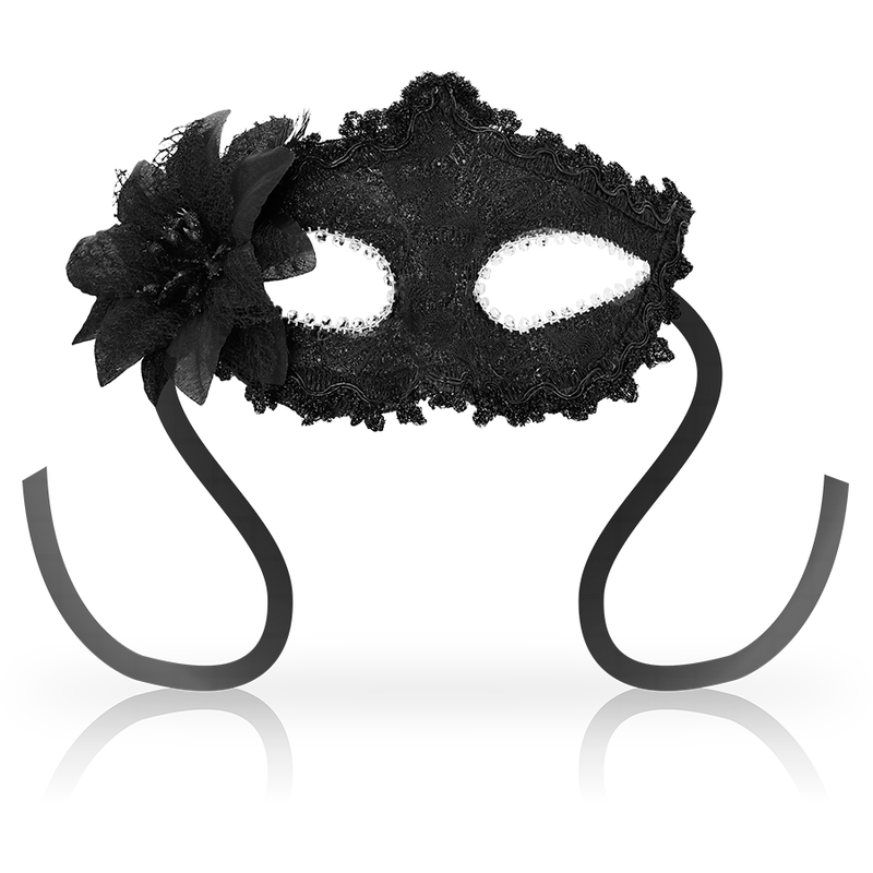 OHMAMA - ANTIZAZ MASKS VENETIAN STYLE SIDE FLOWER - BLACK - My naughty haven #