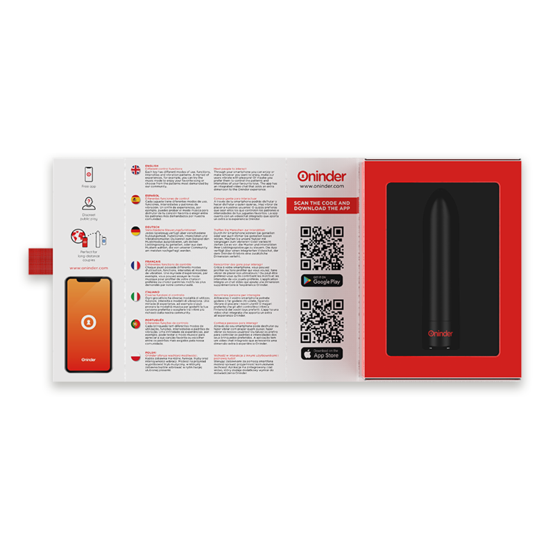 ONINDER - BERLIN BULLET VIBRATOR BLACK 9 MODES 8.5 X 2 CM - FREE APP - My naughty haven #