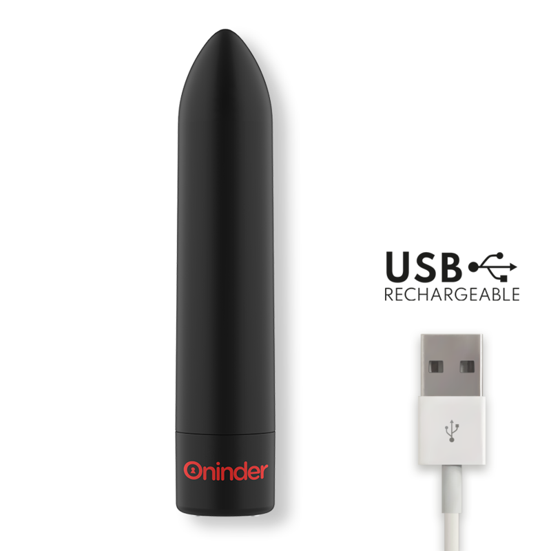 ONINDER - BERLIN BULLET VIBRATOR BLACK 9 MODES 8.5 X 2 CM - FREE APP - My naughty haven #