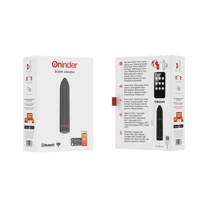 ONINDER - BERLIN BULLET VIBRATOR BLACK 9 MODES 8.5 X 2 CM - FREE APP - My naughty haven #