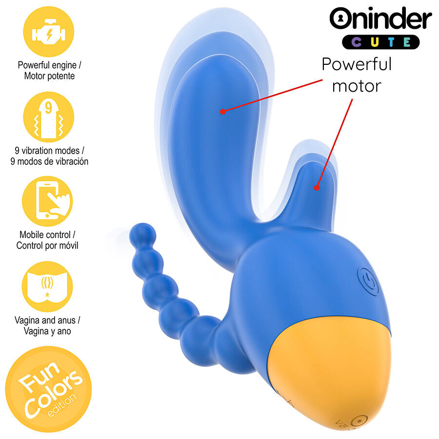 ONINDER CUTE - LOVE 3 SOME TRIPLE VIBRATOR - FREE WORLDWIDE APP - My naughty haven #